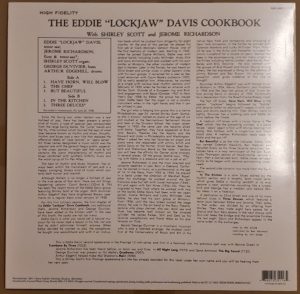 EDDIE "LOCKJAW" DAVIS COOKBOOK - WITH SHIRLEY SCOTT/JEROME RICHARDSON (LP)