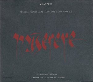 THE HILLIARD ENSEMBLE, ORCHESTER DER BEETHOVENHALLE BONN - MISERERE (CD)