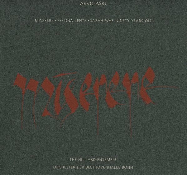 Arvo Pärt – The Hilliard Ensemble, Orchester Der Beethovenhalle Bonn – Miserere (Vinyl)