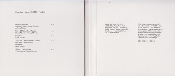 KEITH JARRETT - AT THE BLUE NOTE, 3RD CD (CD) KEITH JARRETT - AT THE BLUE NOTE, 3RD CD (CD) - Image 4