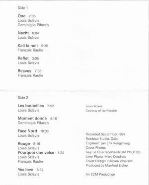 LOUIS SCLAVIS QUINTET - ROUGE (MC)