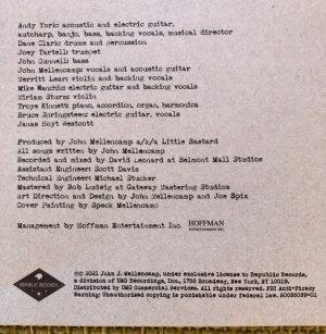 MELLENCAMP, JOHN - STRICTLY A ONE-EYED JACK (LP) MELLENCAMP, JOHN - STRICTLY A ONE-EYED JACK (LP)