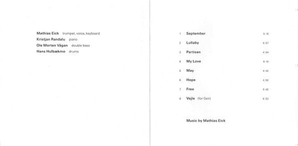 MATHIAS EICK, KRISTJAN RANDALU, OLE MORTEN VÅGAN, HANS HULBÆKMO - LULLABY (CD) MATHIAS EICK, KRISTJAN RANDALU, OLE MORTEN VÅGAN, HANS HULBÆKMO - LULLABY (CD) - Image 6