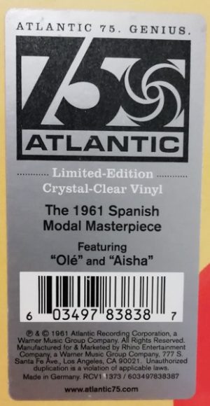 COLTRANE, JOHN - OLE COLTRANE (LIMITED, CLEAR) (LP) COLTRANE, JOHN - OLE COLTRANE (LIMITED, CLEAR) (LP)