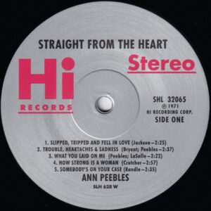 ANN PEEBLES - STRAIGHT FROM THE HEART - (LP) ANN PEEBLES - STRAIGHT FROM THE HEART - (LP)