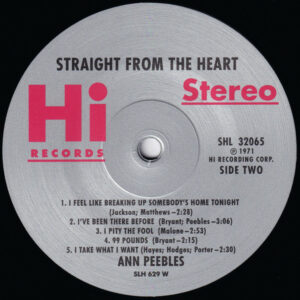 ANN PEEBLES - STRAIGHT FROM THE HEART - (LP) ANN PEEBLES - STRAIGHT FROM THE HEART - (LP)