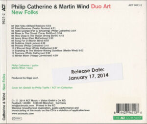PHILIP CATHERINE & MARTIN WIND - NEW FOLKS (CD) PHILIP CATHERINE & MARTIN WIND - NEW FOLKS (CD)